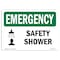 Signmission Safety Sign, OSHA EMERGENCY, 7" Height, Safety Shower, Landscape OS-EM-D-710-L-10355 - alternate 1